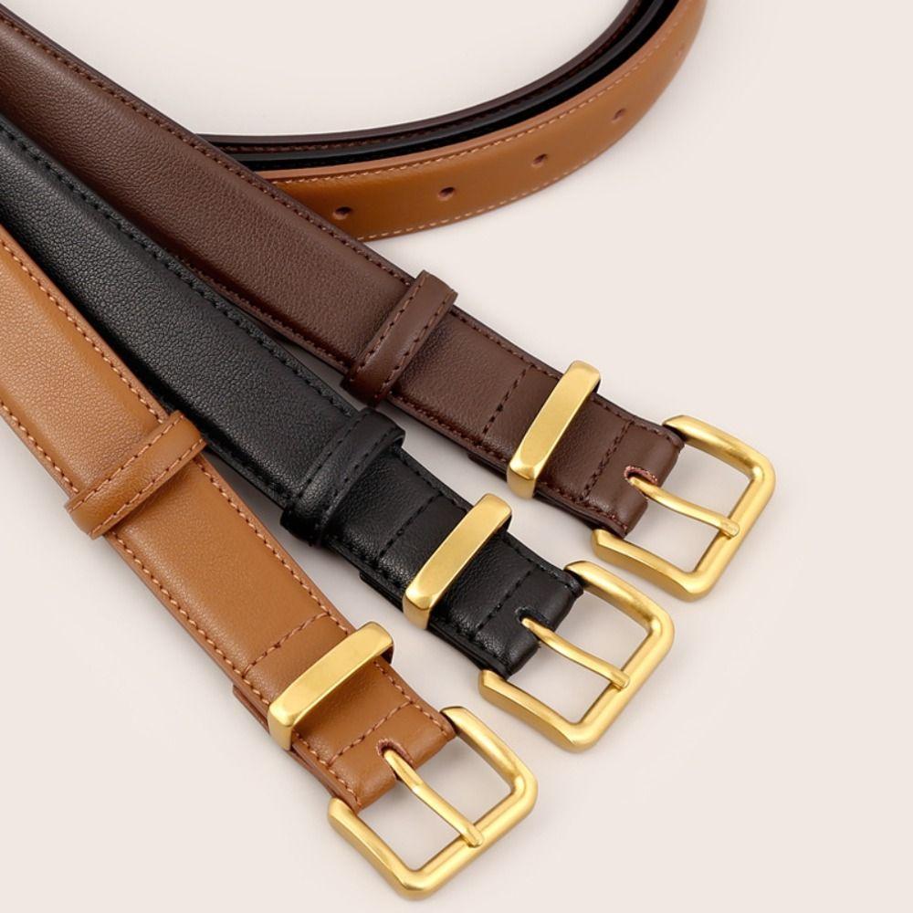 Solid Color Leather Belt Fashion Waistband Belt Casual Decorative Belt  Student