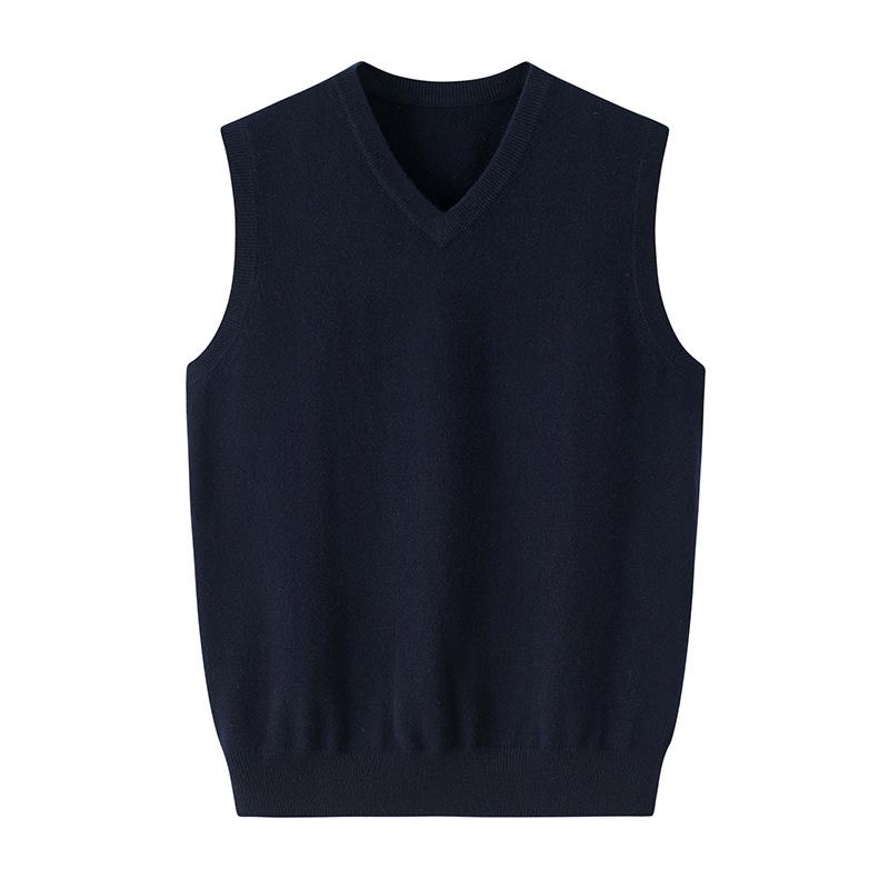 Men`s Pure Cashmere V-Neck Knitted Sleeveless