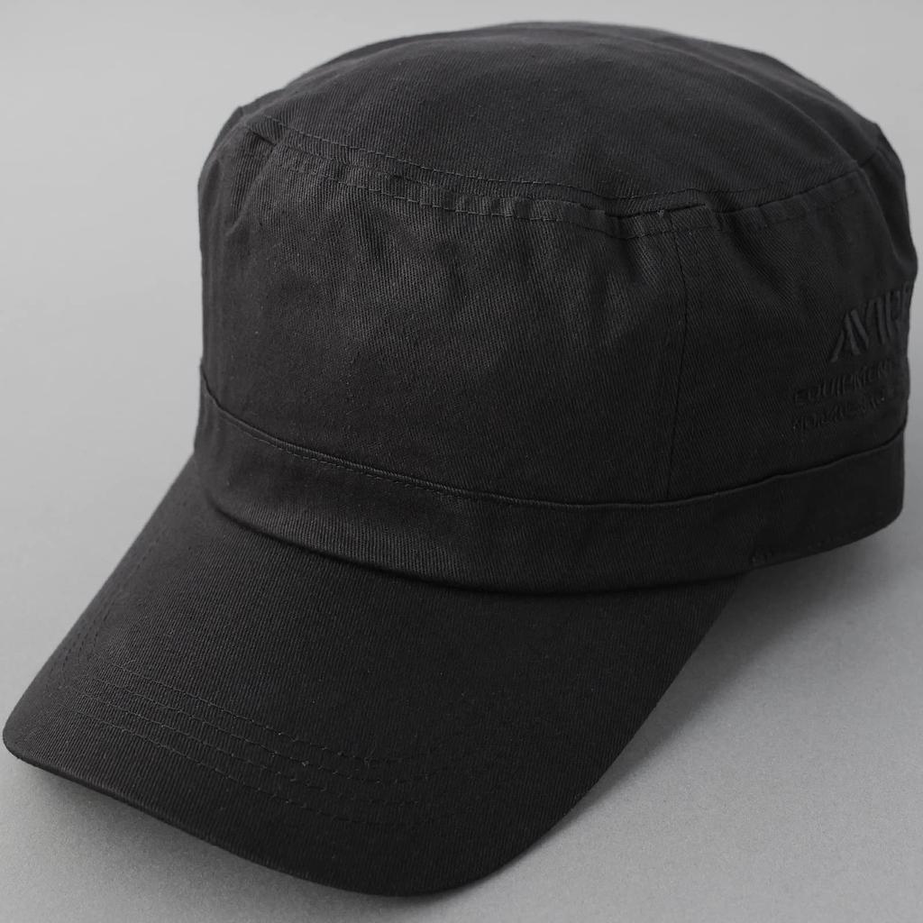 AVIREX Custom Number Embroidery Military Work Cap 2 Sizes XL Big Size Hat Deep Men's Big Size 62cm Golf Cap (JP, Alphabet, M, Black X Black)