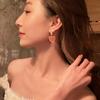 2023 New Arrival Trendy Lovely Pink Heart Dangle Earrings For Women Fashion Cute Sweet Crystal Jewelry Girl Gifts