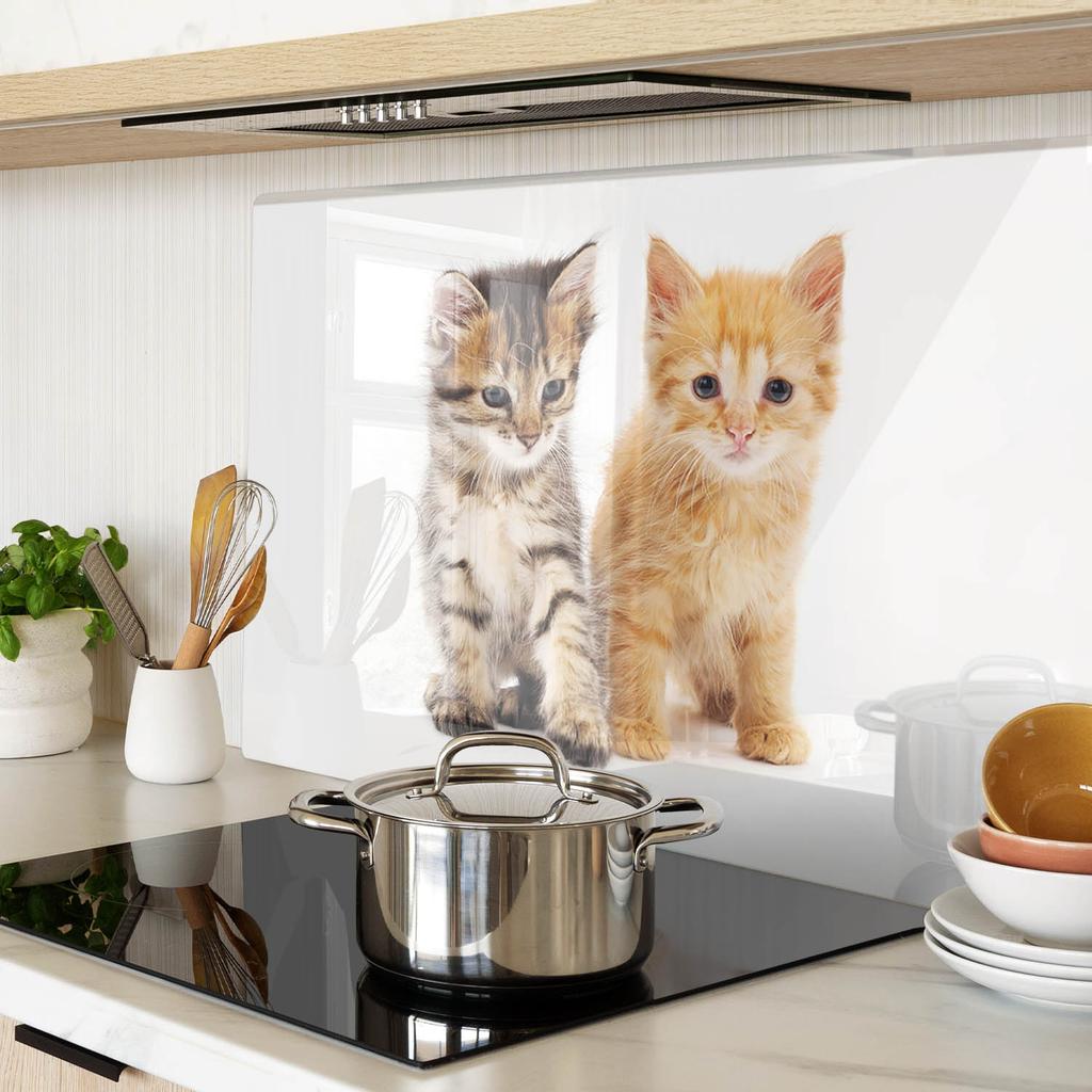 Kitchen Multifunctional Decorative Tempered Board Cat Animal 80x52 cm