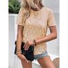 Top da Donna Rosa con Paillettes a Manica Corta Girocollo Casual da Festa Vestibilità Larga Camicetta Maglietta