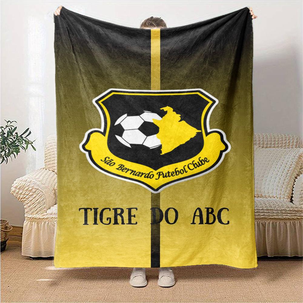 São Bernardo FC Print Flannel Blanket High Quality Warm Comfortable Cover for All Seasons Perfect for Gifts Home Decor