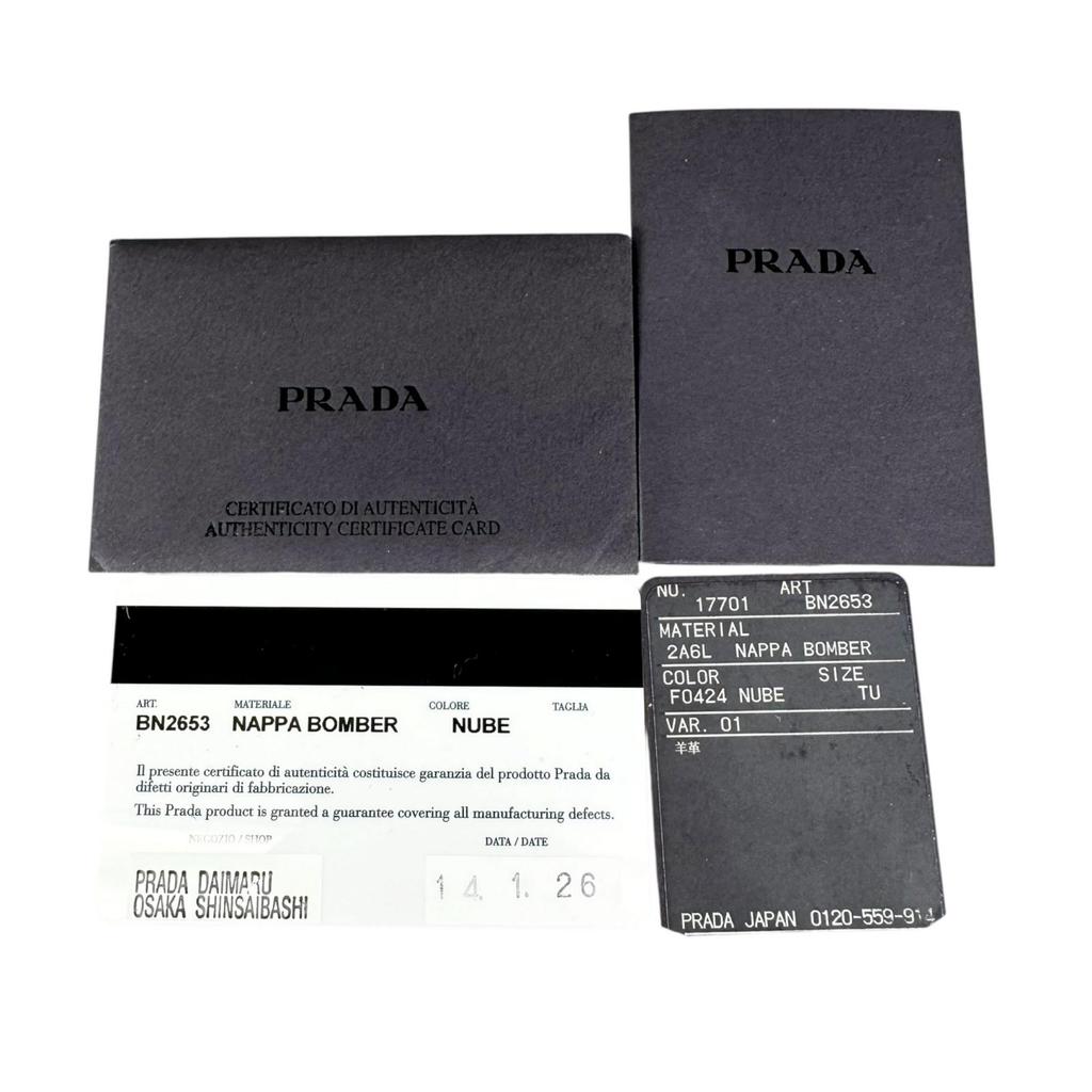 PRADA Nappa bomber Handbag gray Women 2way used