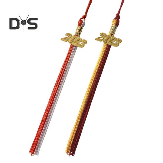 2 ks Galvanicky pokovená dekorace promoční čepice Antikorozní Stylové Šťastná promoce Střapcové přívěsky