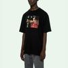 Off-White Caravaggio Tričko s krátkým rukávem Over Tee Černé/Červené Pánské Topy OMAA038R21JER0031025