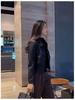 Women's Petite High-Waisted Short Leather Jacket for Autumn/Winter 2025: New Arrival Lapel Motorcycle Outerwear