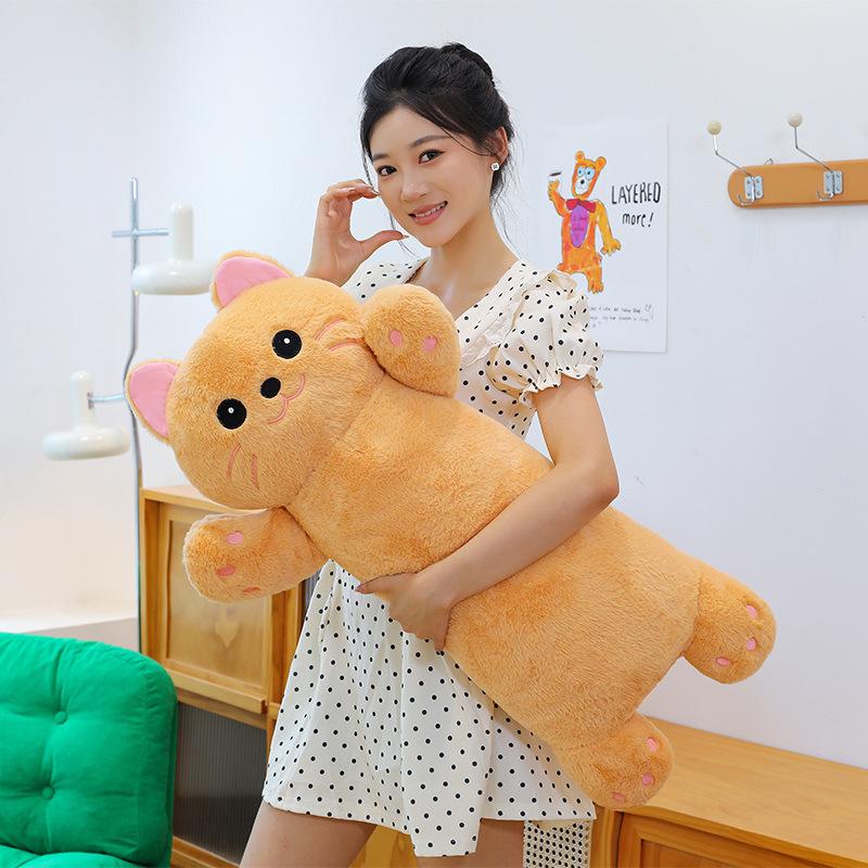 Long Cat Throw Pillow Pillow Cloth Doll Bed Sleeping Children Doll Plush Toy Boys and Girls Legs Super Soft