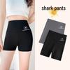 Women's High-Waisted Black Elastic Shark Shorts - Anti-Exposure Safety Layer