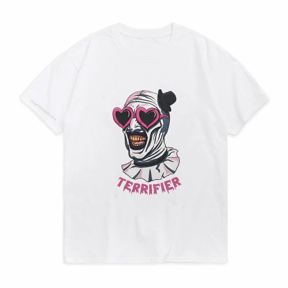 Terrifier Art Clown Heart Glasses print Tshirt Fashion Short Sleeved Round Neck tees women causal Streetwear Breathable tshirt