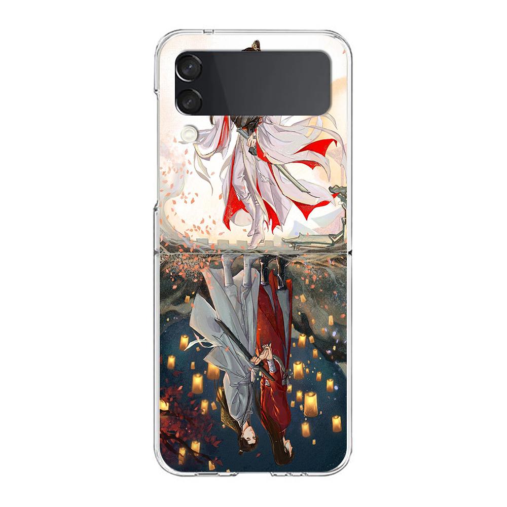Heaven Official’s Blessing Phone Case For Samsung Galaxy Z Flip 3 4 5 Hard Folding PC Shell For Samsung Z Flip3 Clear Cover