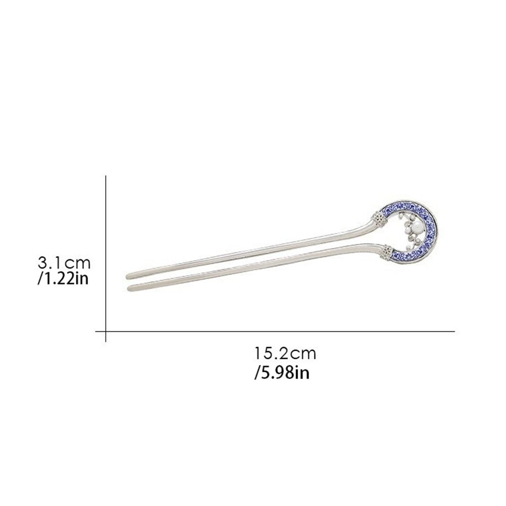 Cute Pearl Metal U Shape Hair Stick U-shaped Hollow Hanfu Hairpin Hair Accessories Hair Chopstick For Girl