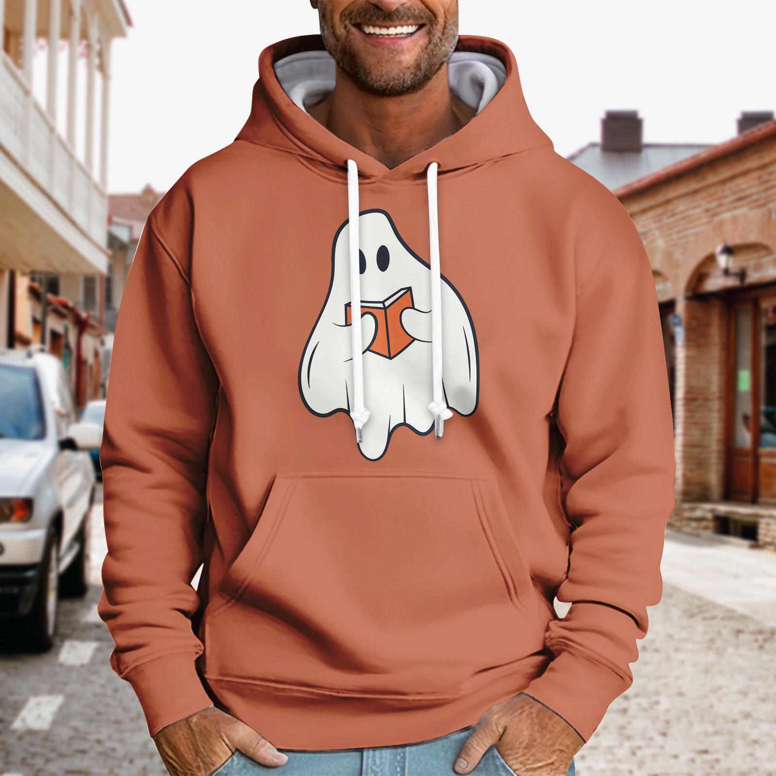 

Спортивный костюм с капюшоном, унисекс, одежда для бега, пуловер с длинными рукавами, толстовка с капюшоном M оранжевый