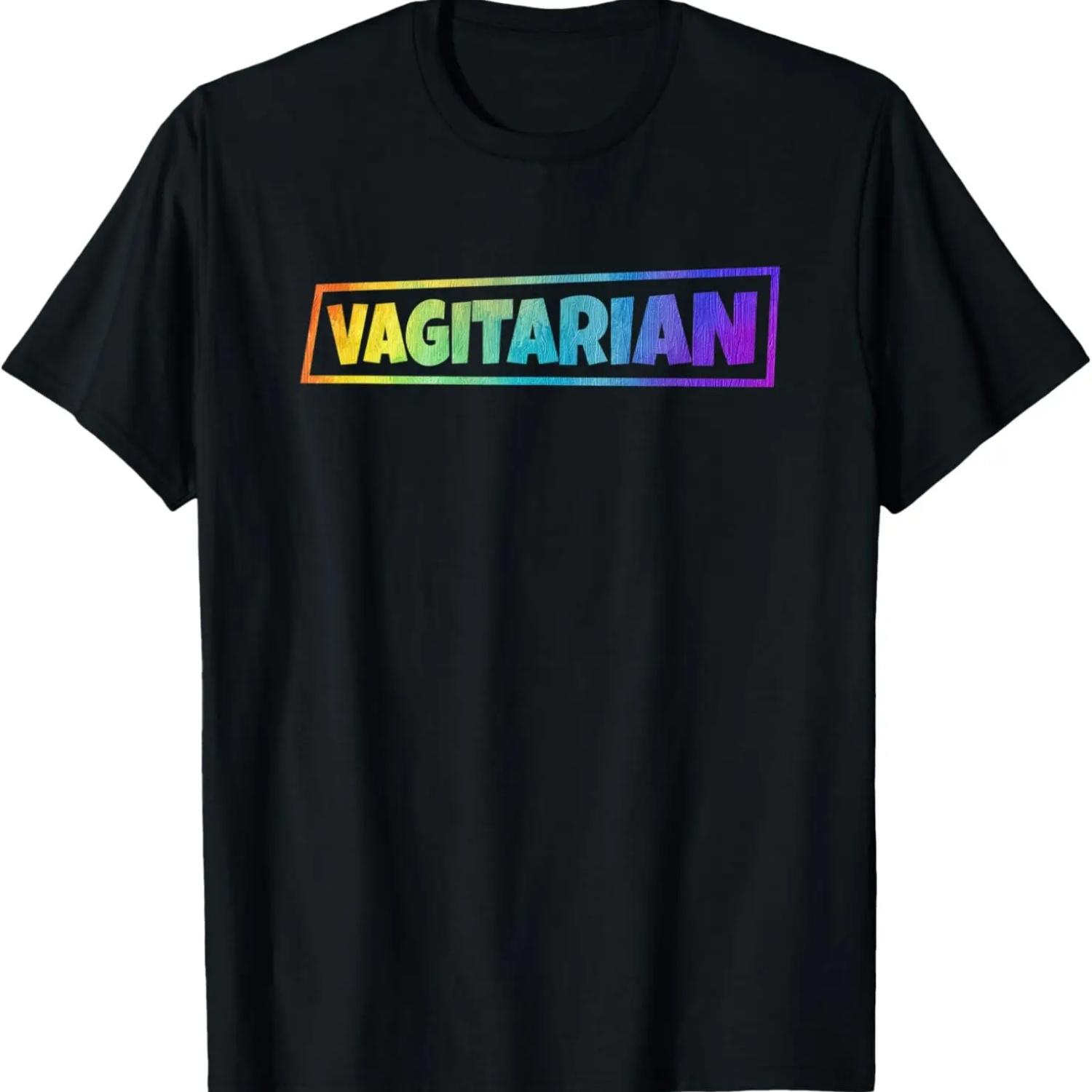 

Funny Rainbow Pride Month LGBTQ+ Lesbian Vagitarian T-Shirt XXXXXL чорний