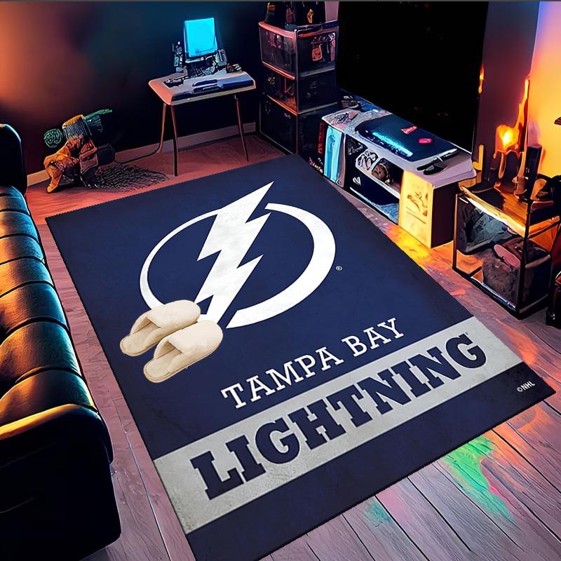 Bay Lightning Hockey Area Rug Suitable for Indoor And Outdoor,Carpets for Kitchens, Homes, Offices, Living Rooms,Home Decor,Christmas Gift