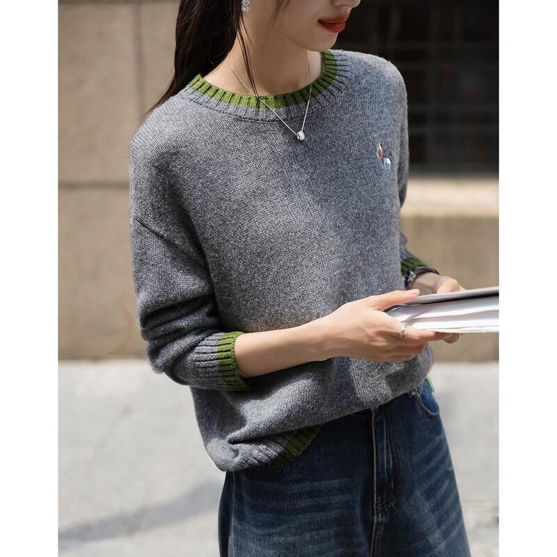 Demana Women's Winter Wool Blend Embroidered Sweater