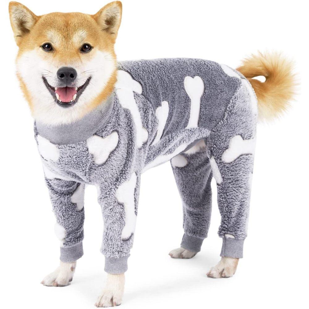 Pet Warm Clothes Comfortable Flannel Dog Pajamas Dog Loungewear Dog Onesies Small Dogs Four Legs Full Coverage