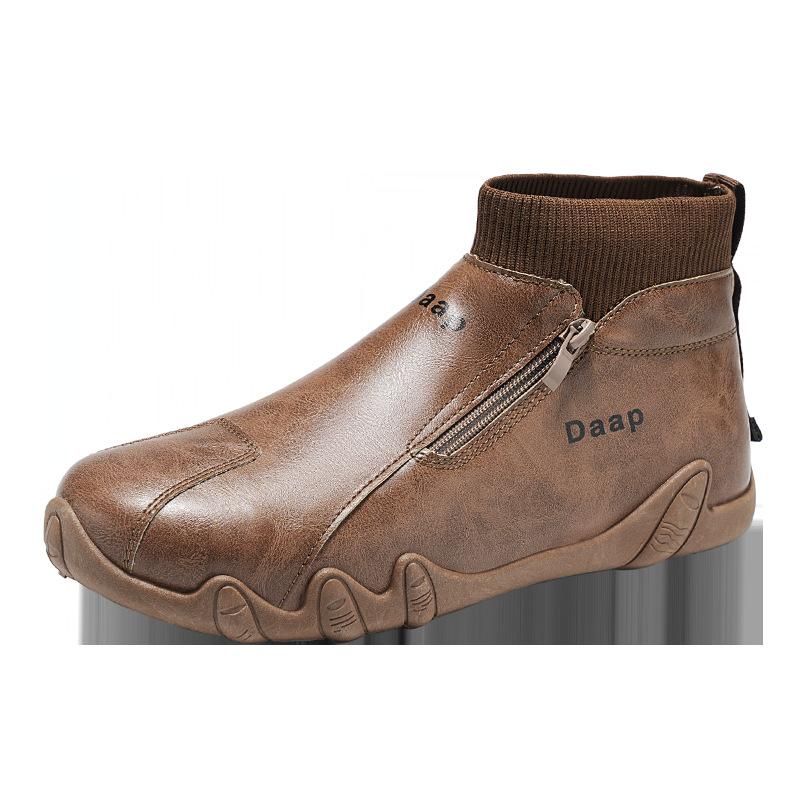 

Чоловіче кухонне взуття, водонепроникне та зносостійке, ліниве, з однією педаллю, чоловіче просте водонепроникне та нековзне оксамитове повсякденне взуття 44 хакі