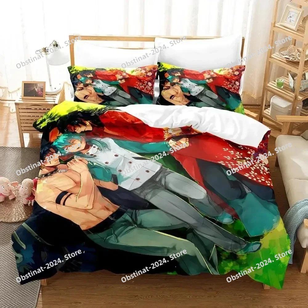 Anime DRAMAtical Murder Game Bedding Set Printed Bed Set Duvet Cover Sheet Pillowcase Bed Soft Quilt Cover Full Queen King Size