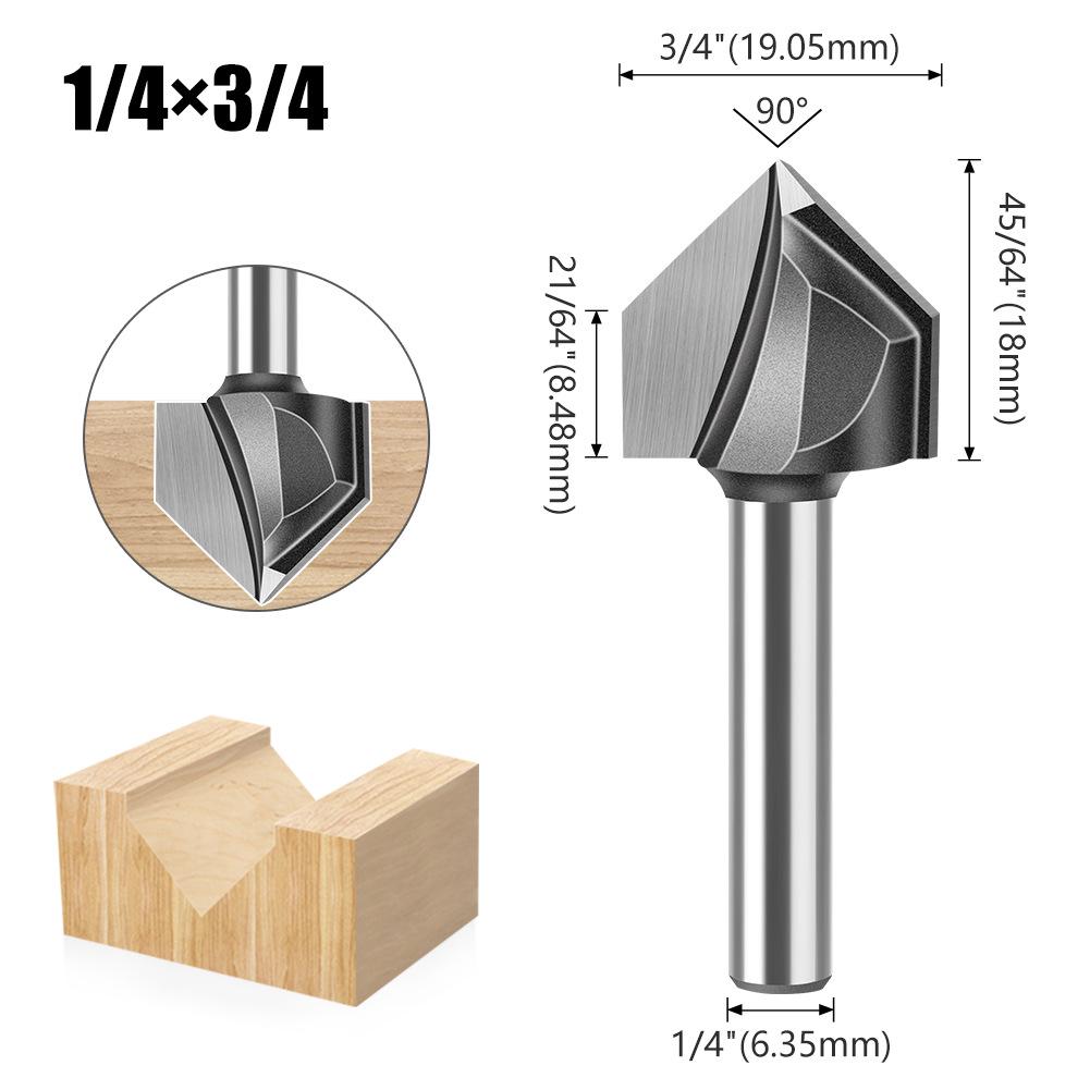 90° V-Shaped Router Bit: Woodworking Edge Trimmer for Aluminum-Plastic Panels
