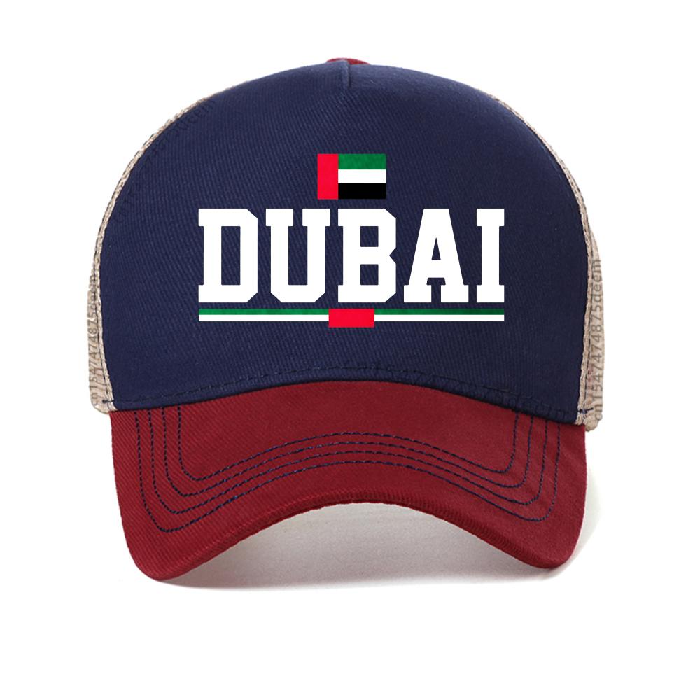 Lustige Dubai Baseballkappe Grafik Straßen Sommerstil Lässige Sonnenschirme Mode Verstellbare Snapback-Hüte Netz Trucker-Hüte Adjustable blue