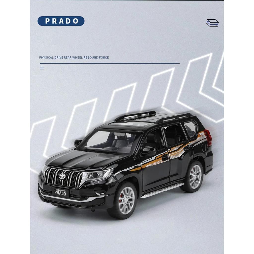 1/32 Toyota PRADO Land Cruiser SUV Alloy Car Model Diecast Metal Off-road Vehicle Car Model Sound and Light Kids Toy Gift