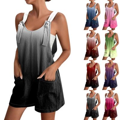 Women's Summer Jumpsuit Shorts, Striped Printed Fashionable Casual Jumpsuit