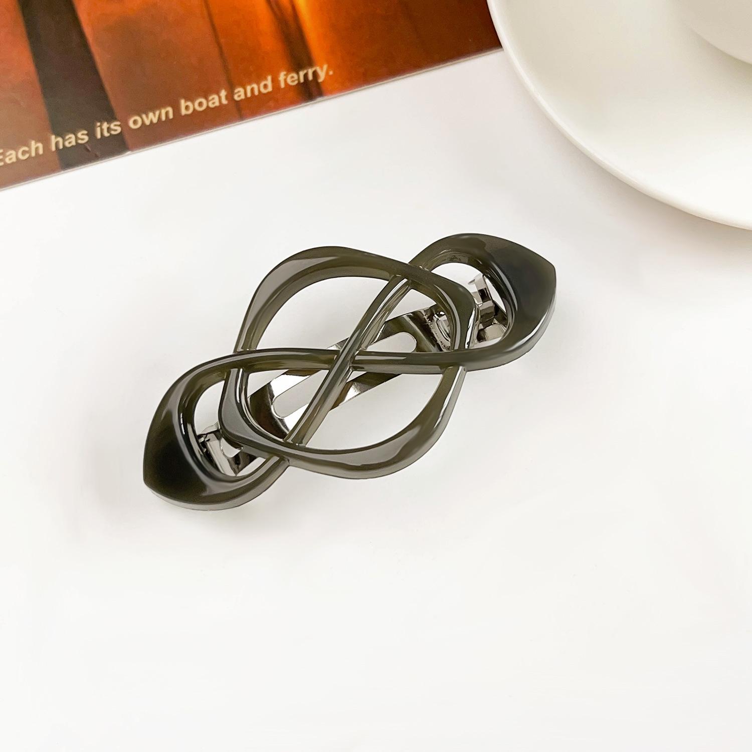 

Temperament cross ponytail half tie spring clip Korean version elegant back head disc hair large duck bill clip new hair accessories women Plastic/resin