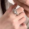 Korean flower daisy ring female simple index finger ring design personalized ring tide