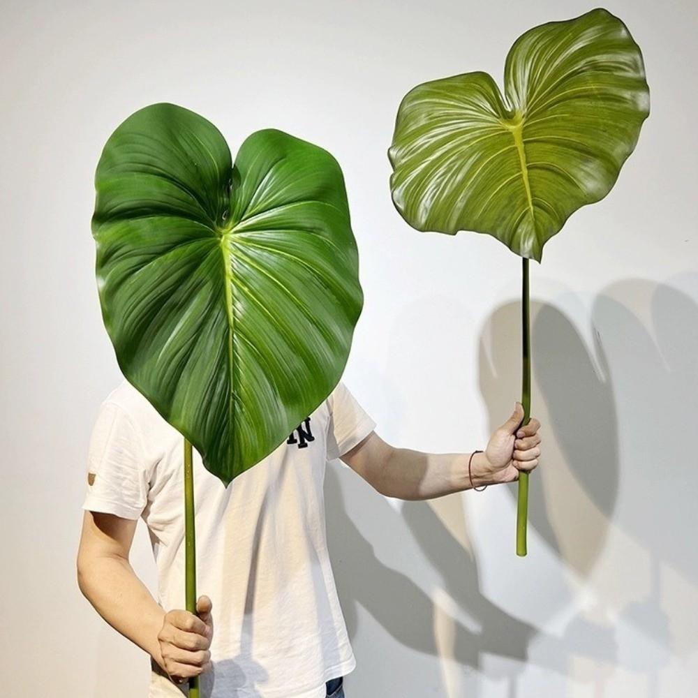 Lifelike Artificial Calla Leaves Green Plants Artificial Arrowroot Leaf  Home Decor