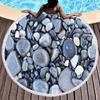 Various Stone Print Round Beach Towel,Microfiber Sand-proof Beach Blankets,Absorbent Quick-dry Pool Towels,Portable Picnic Mats