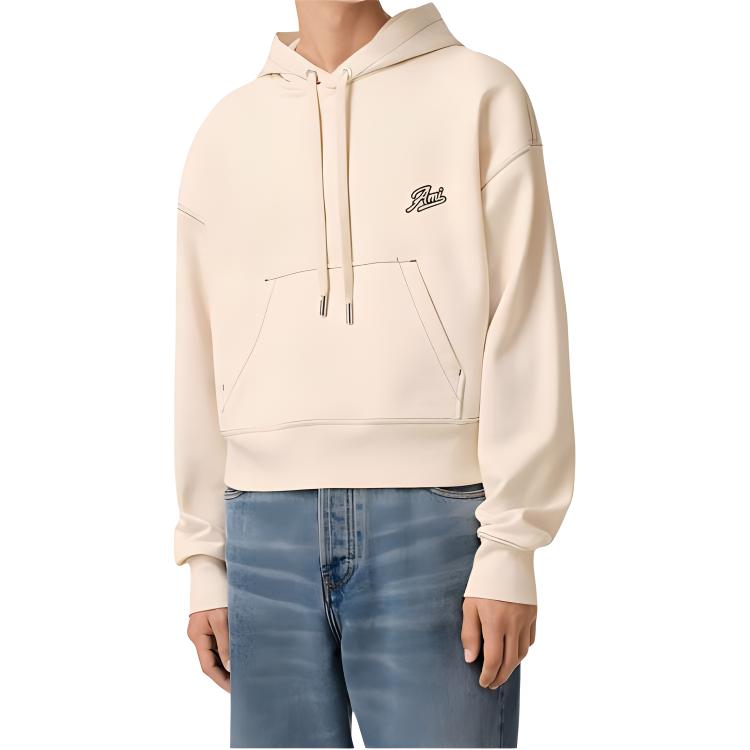 Ami Paris Logo Embroidered Drawstring Hoodie HSW229JE0098136