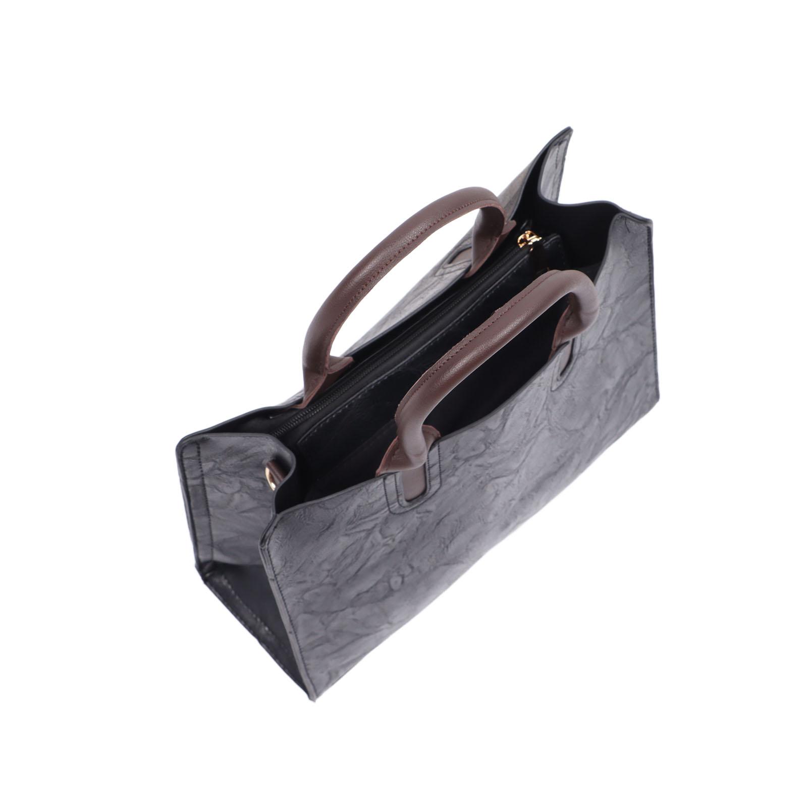 Женская Сумка Черная Ретро Большая Вместимость Верхняя Ручка Сумка-Сэтчел Мягкая Кожаная Сумка-Хобо для Поездок на Работу Черная Квадратная 2000₽