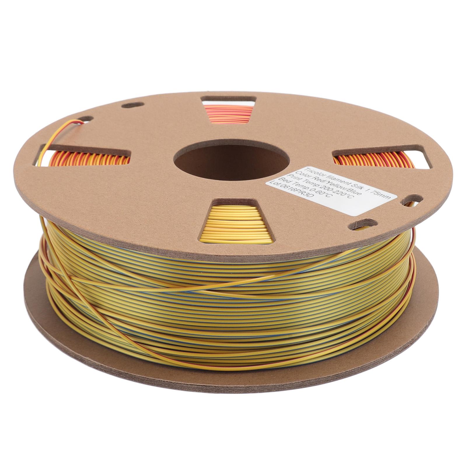 

Нить для 3D-принтера, три цвета, 1,75 мм, вес нетто 2,2 фунта, температура от 200 до 220 градусов Цельсия, PLA-нить для