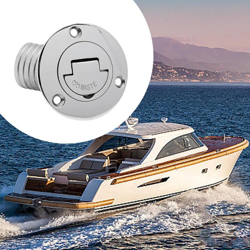 Stainless Steel Boat Deck Filler Cap Marine Hardware Leakproof Waste Water Cover for Yacht Rvs Trucks Trailers