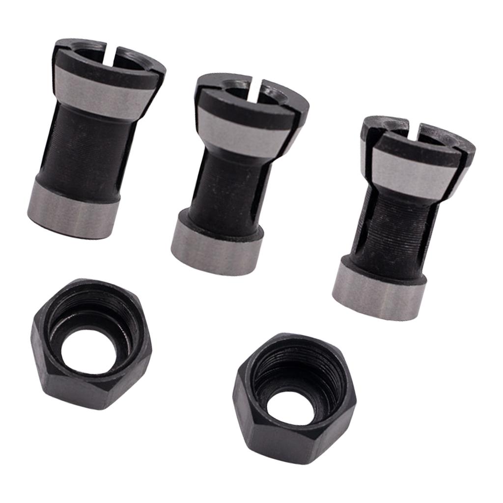5PC Portable Router Collet Set For Precision Woodworking And DIY Projects With Easy Installation And Replacement