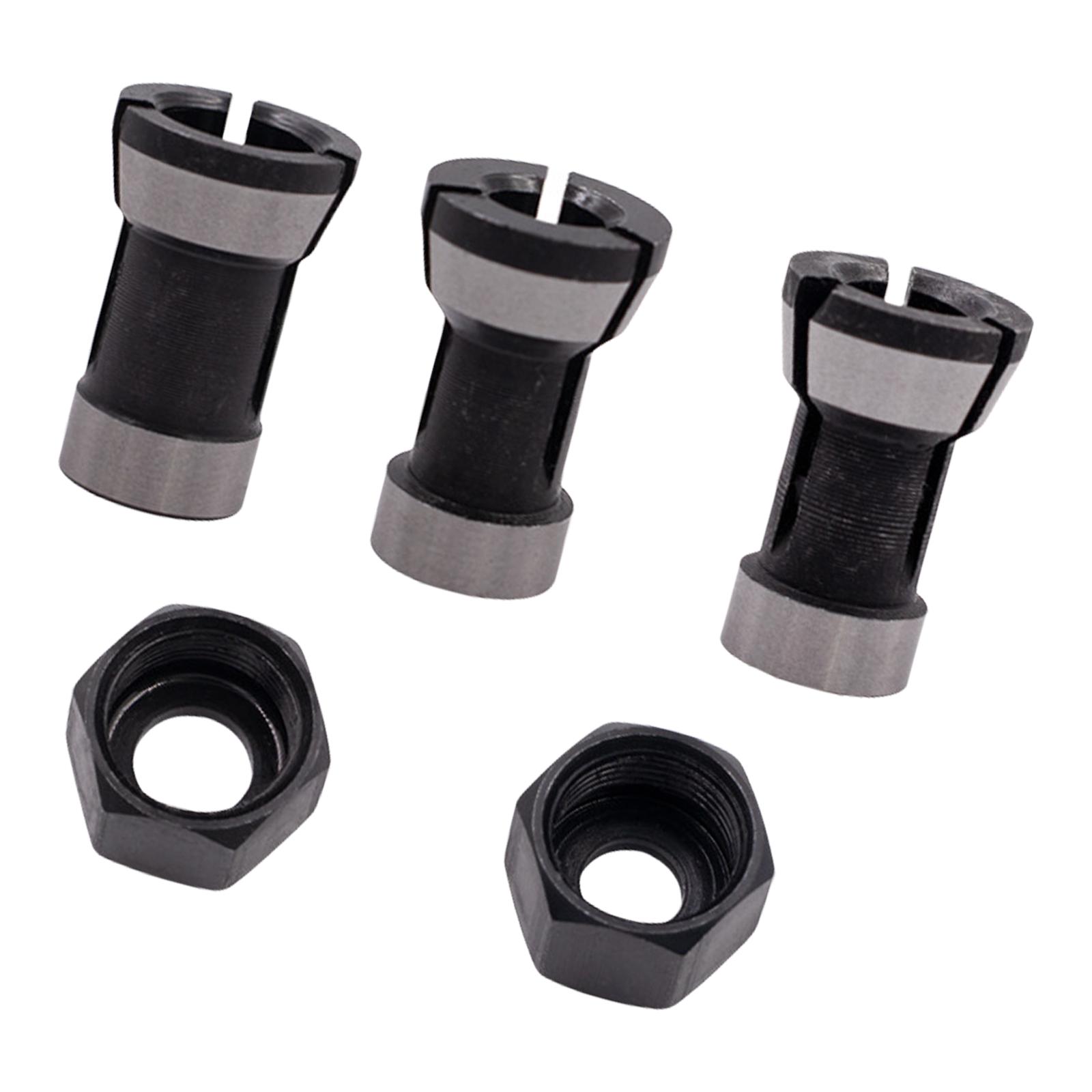 

5PC Portable Router Collet Set For Precision Woodworking And DIY Projects With Easy Installation And Replacement