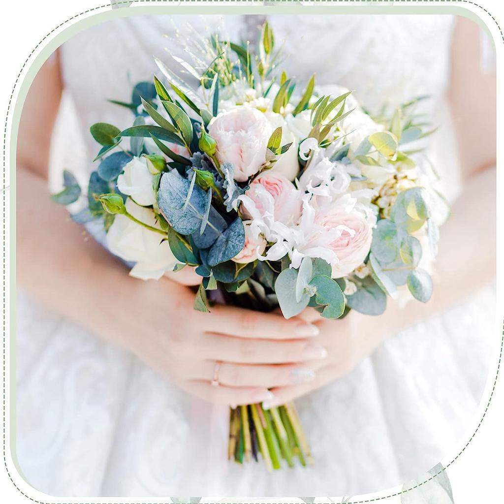 30PCS 3 Kind Mixed Fake Plant Eucalyptus Leaf Christmas Decorations Home Garden Wedding Bride Holding Bouquet Artificial Flowers