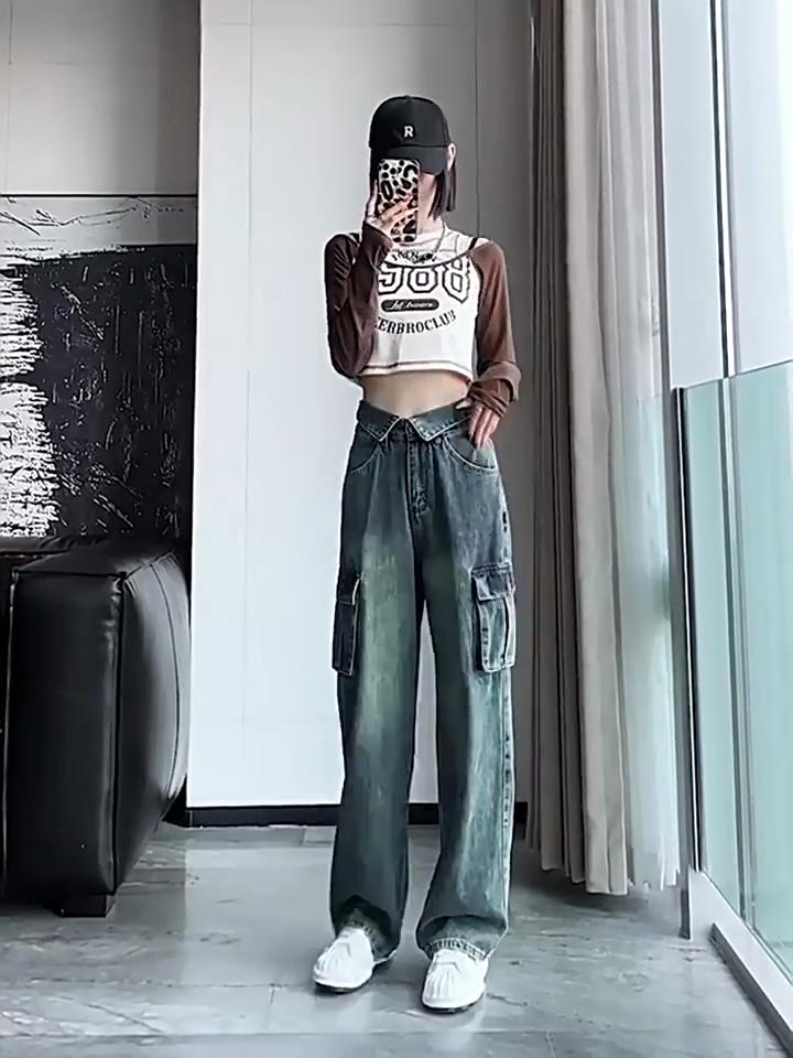 

Женские джинсы в стиле ретро в весенне-осеннем стиле