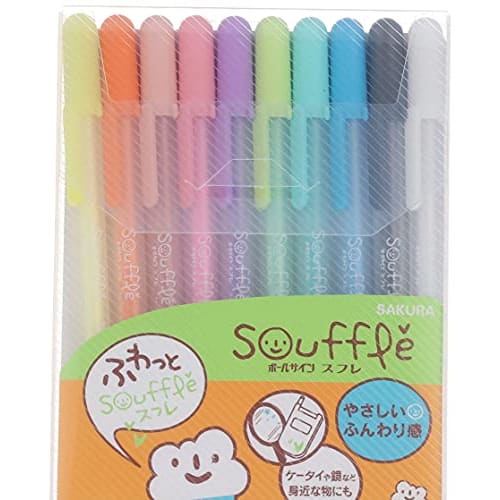 Sakura Crepas Water-based Ballpoint Pen Ball Sign Souffle 10 Colors PGB10VN