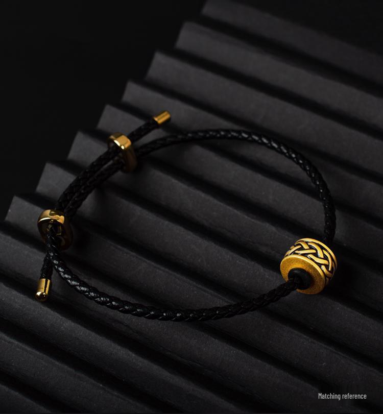 Gold Sand Men's Totem Tattoo Beads: Black Cool DIY Bracelet Accessories