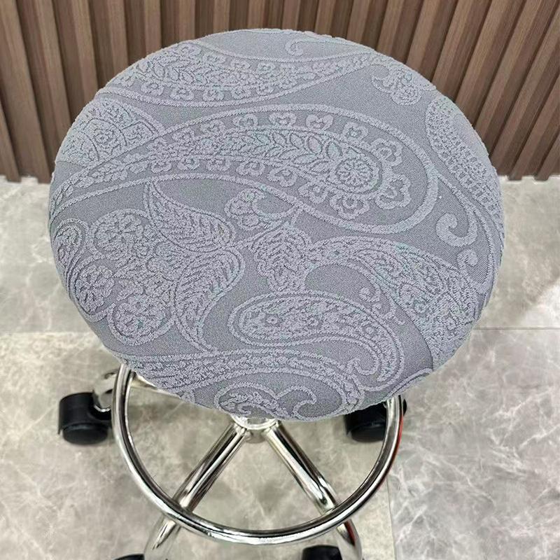 1PC Jacquard Round Stool Cover Bar Stool Cover Home Decoration Soft Dustproof and Wear-resistant Chair Cover