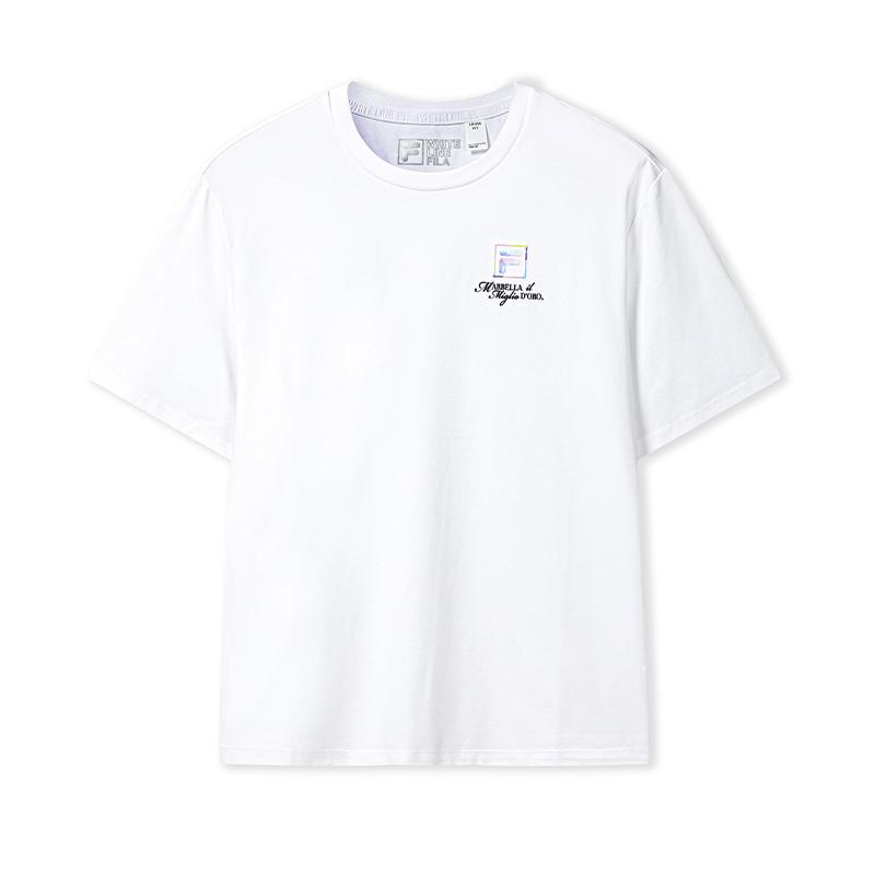FILA Heritage Cool Touch Antibacterial Function Fashion Casual T-Shirt Women tops White F61W628104FWT M