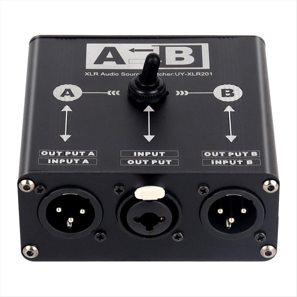 2 in 1 Out or 1 in 2 Out XLR Balanced Audio Source Switcher Manual 2 Male 1 Female for Mic Sound Card Mixer
