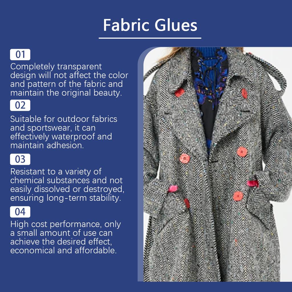 Fabric Adhesive, Multi Functional Fabric Glue, Clothing Pattern Adhesive, Soft Adhesive.