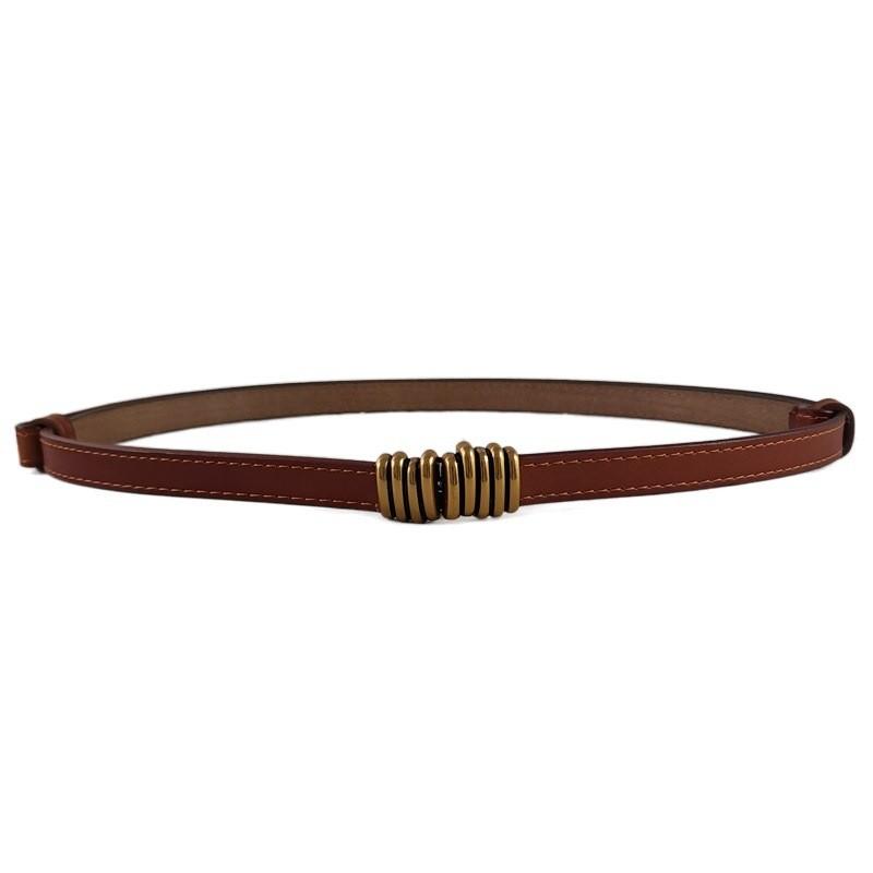 Waist Belt Leather For Summer Fashion Slim Genuine Leather With Buckle Gold
