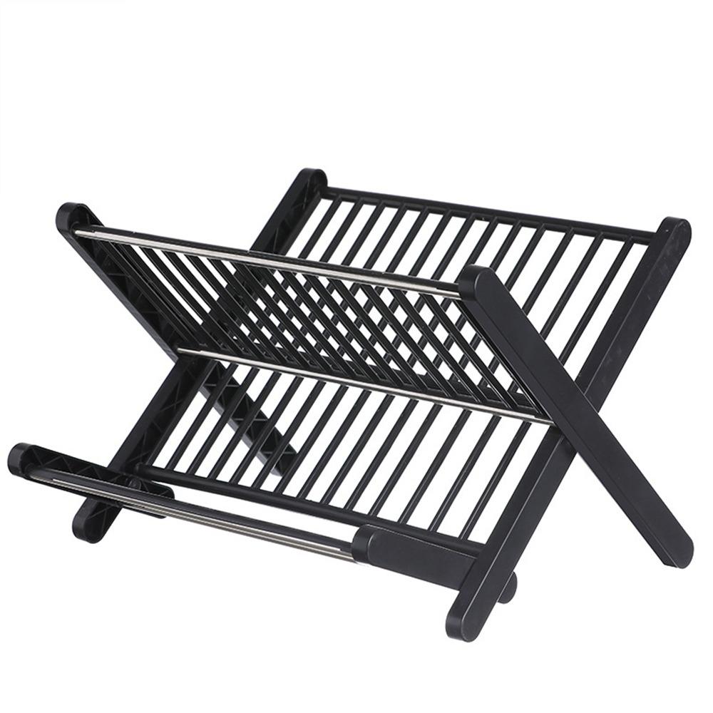 X-Type Foldable Drain Rack Large Capacity Dish Drying Rack Folding Bowl Draining Stand  Kitchen