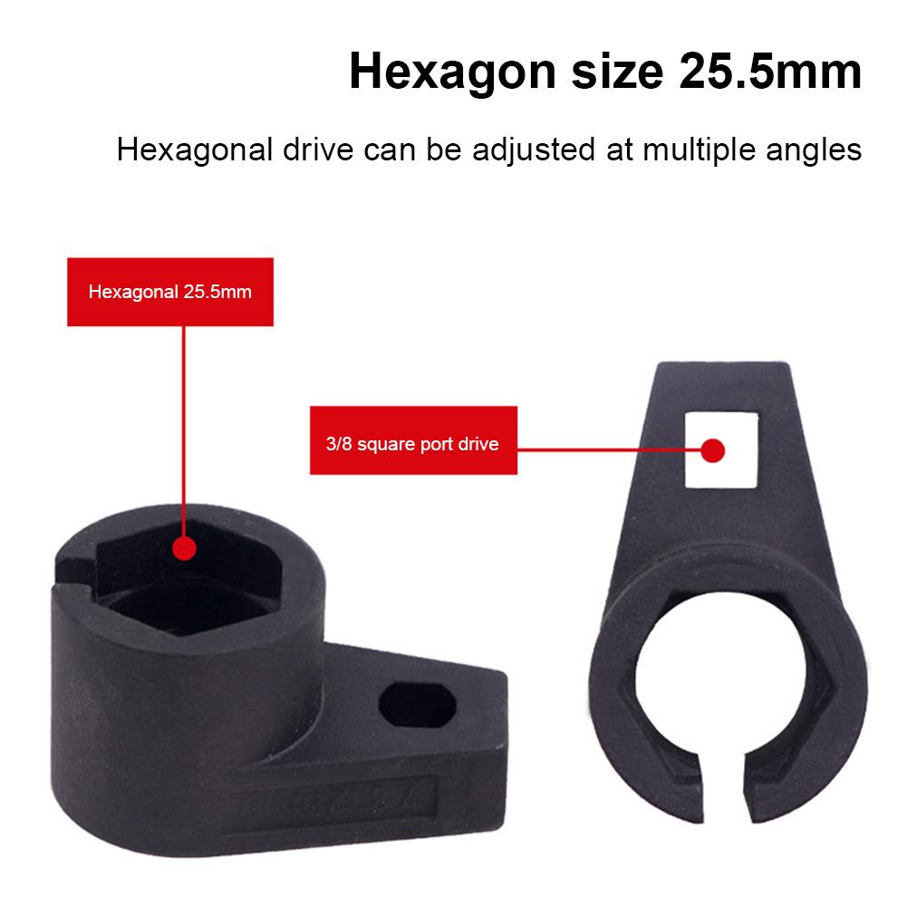7/8" 22MM Lambda Offset Oxygen Socket Wrench 3/8inch Drive O2 Tool Kit Set Adapter Engine Wrench for Most Models of Cars