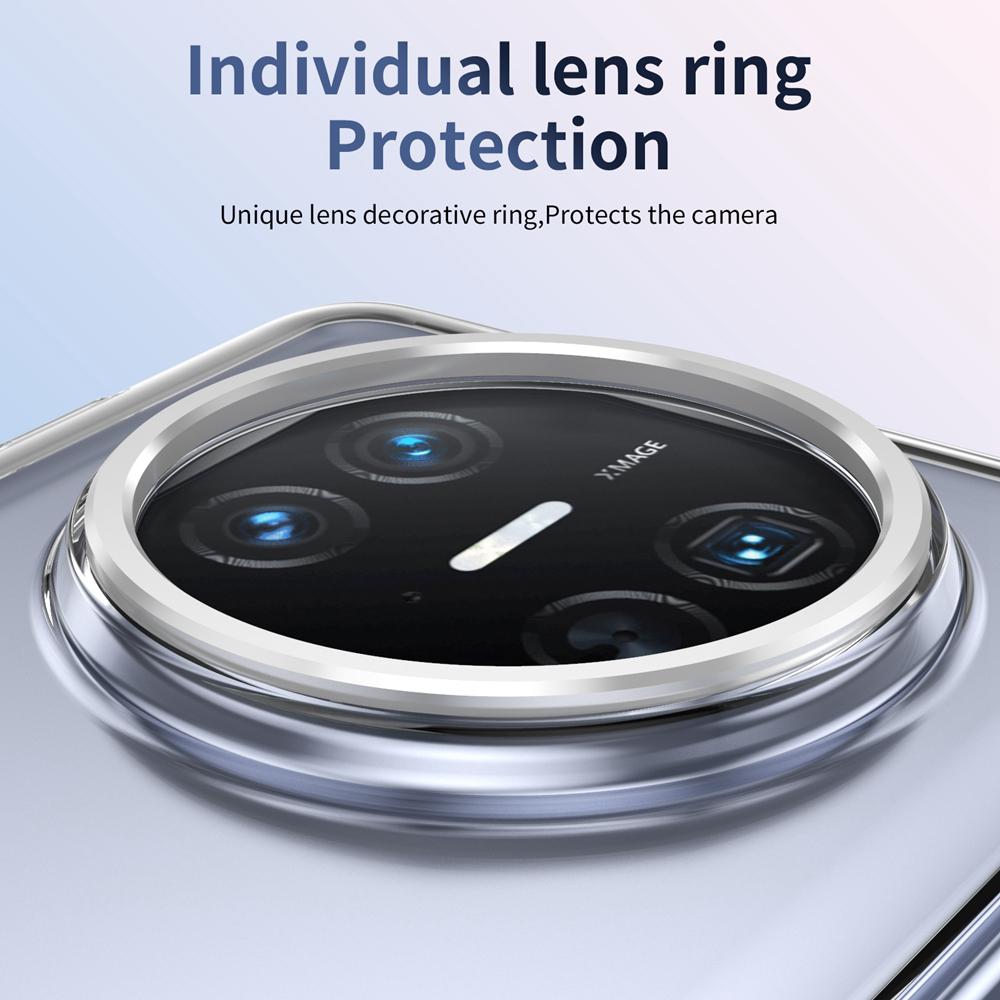 KEYSION Transparent Case for Huawei Mate X6 X5 X3 Hard PC Metal Kickstand Shockproof Phone Cover with Glass Screen Protector