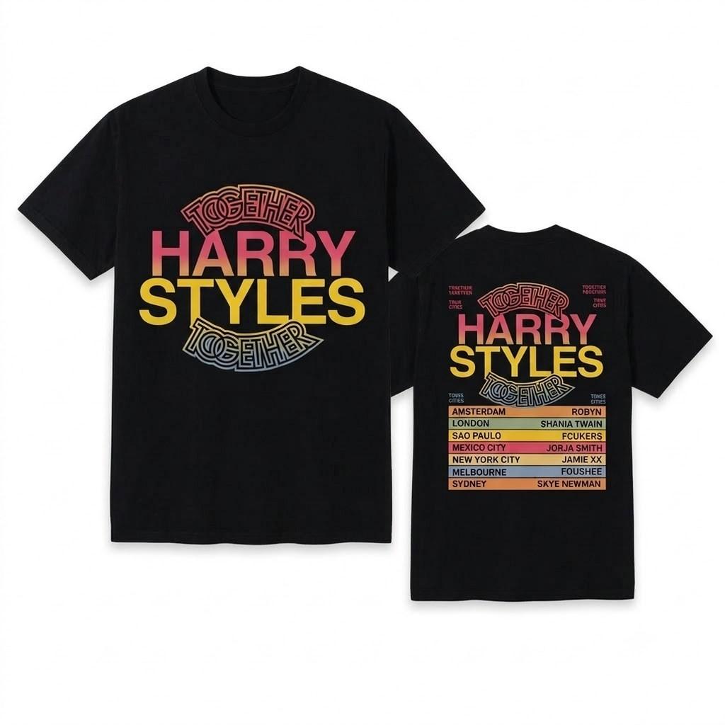 Maglietta Tour Tributo Harry Styles Retro 2026 Concerto Fan Art Ristampa